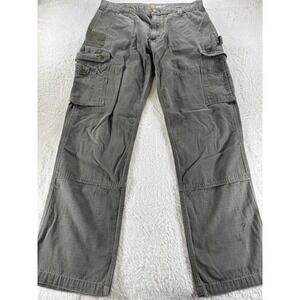 Carhartt Ripstop Double Knee Canvas Pants Mens 36x34 Relaxed Green B342 MOS Gray